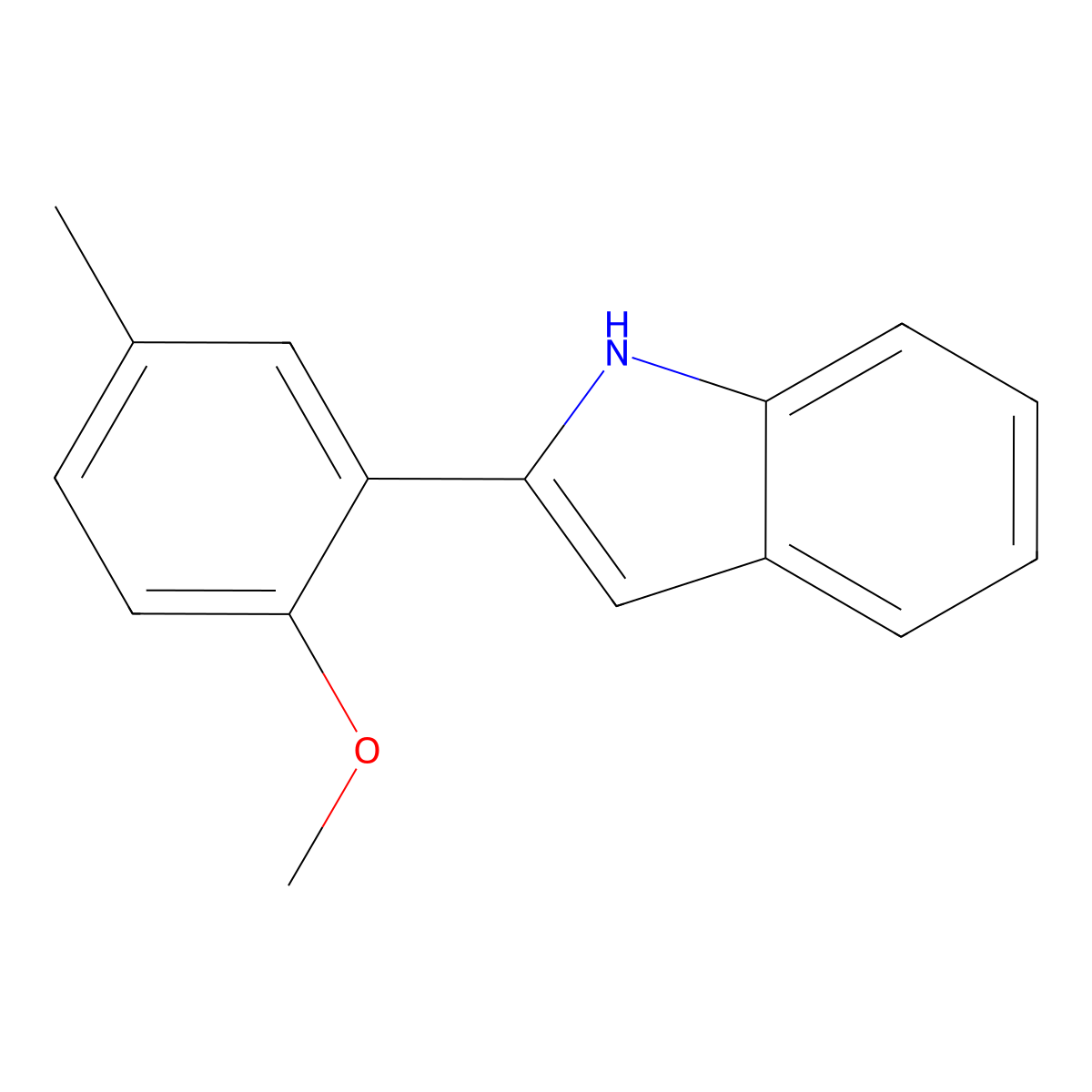 2-(2-methoxy-5-methylphenyl)-1H-indole molecular structure, CAS 58697-64-6