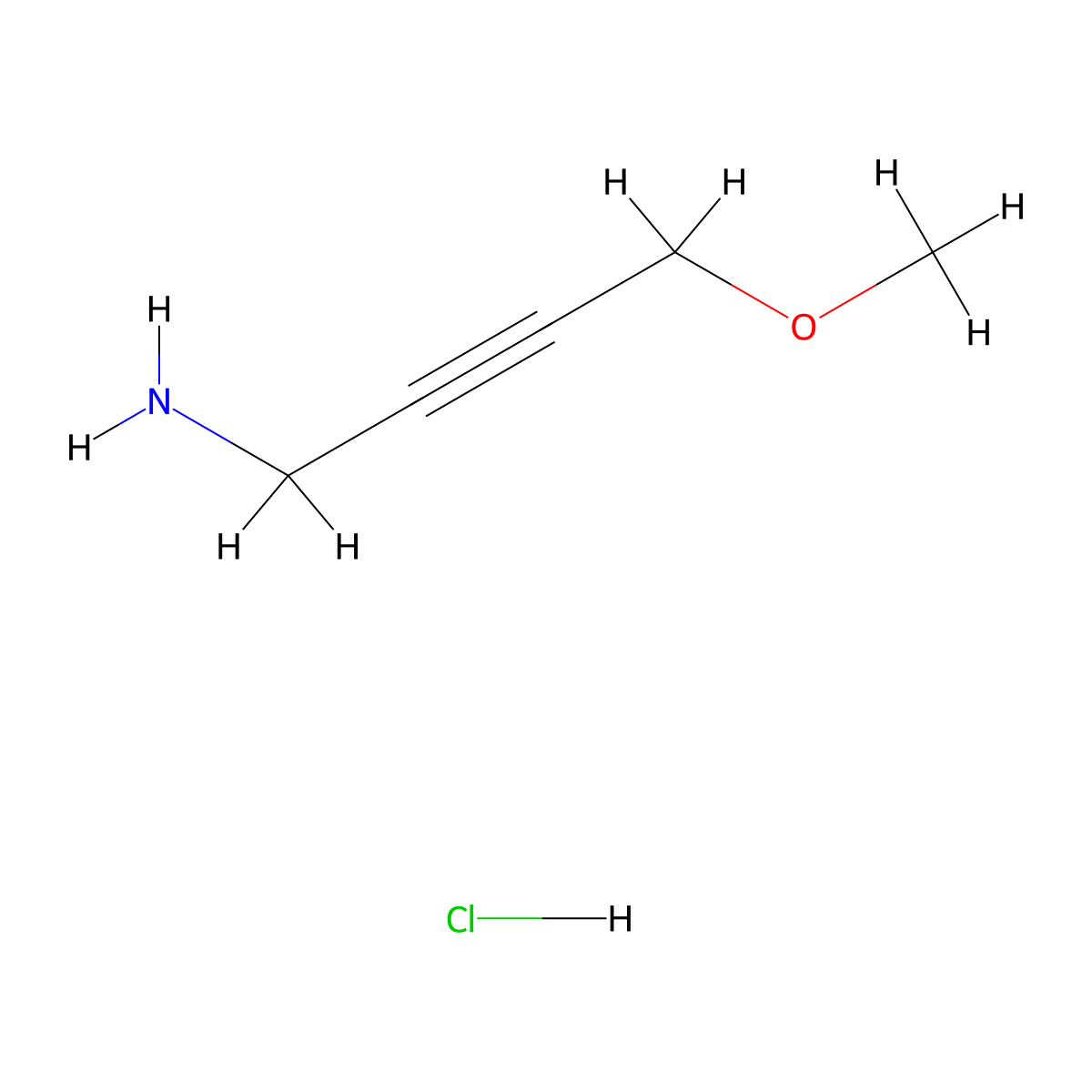4-Methoxybut-2-yn-1-amine hydrochloride molecular structure, CAS 586976-00-3
