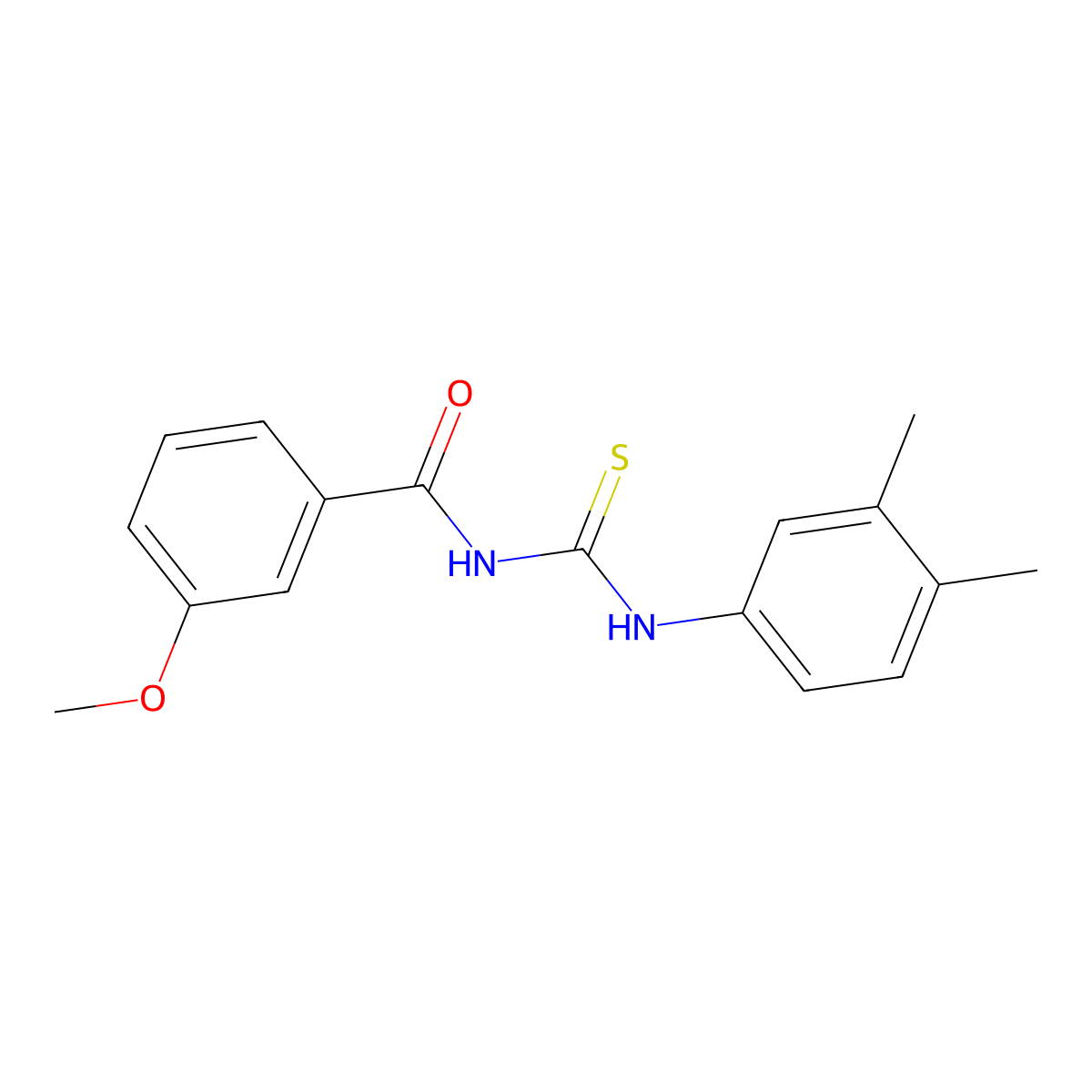 N-[(3,4-dimethylphenyl)carbamothioyl]-3-methoxybenzamide molecular structure, CAS 586979-57-9