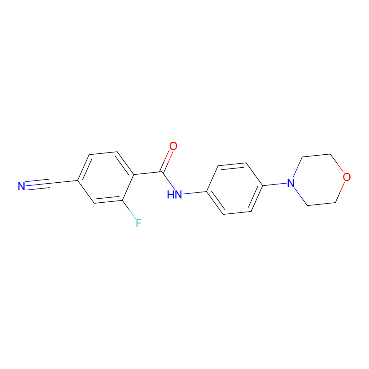 4-cyano-2-fluoro-N-(4-morpholin-4-ylphenyl)benzamide molecular structure, CAS 586980-63-4