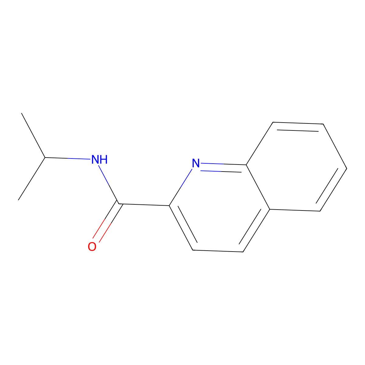 N-isopropylquinoline-2-carboxamide molecular structure, CAS 586982-18-5