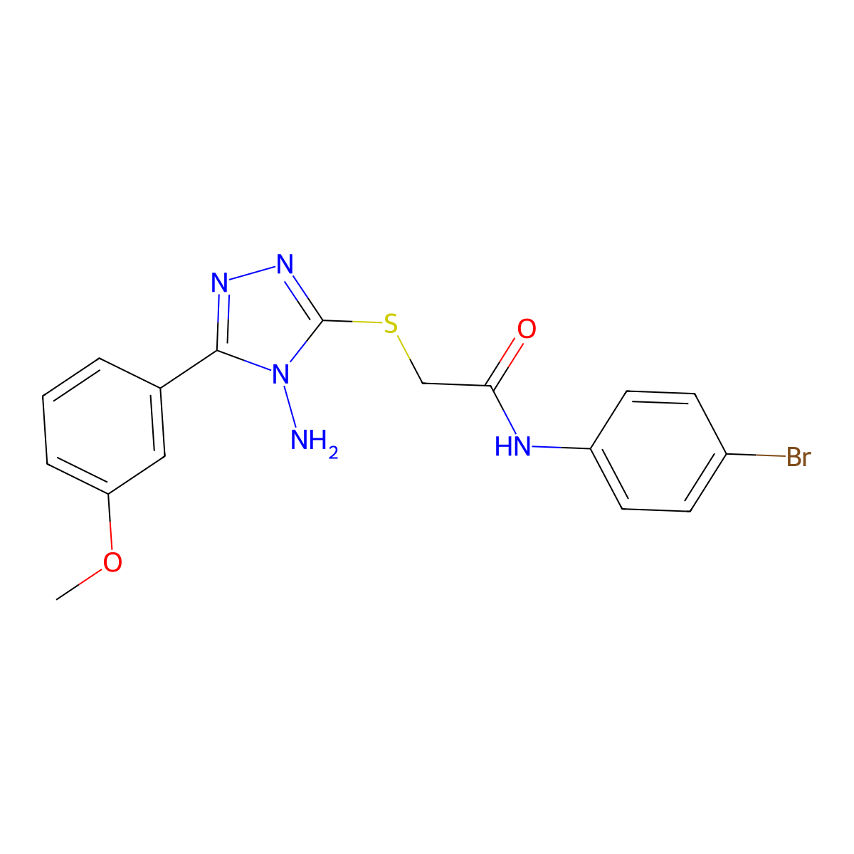 2-{[4-amino-5-(3-methoxyphenyl)-4H-1,2,4-triazol-3-yl]sulfanyl}-N-(4-bromophenyl)acetamide molecular structure, CAS 586982-92-5