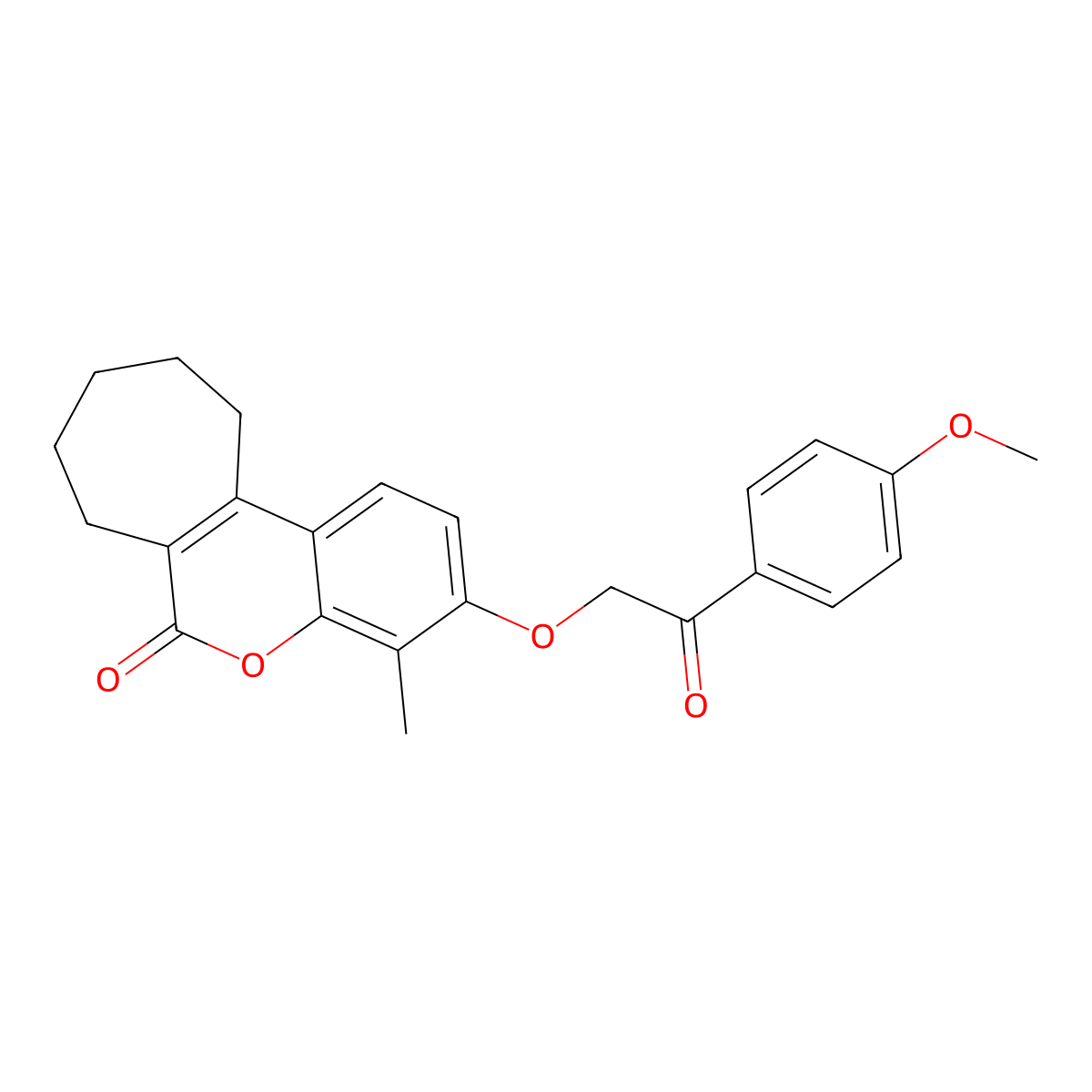 3-[2-(4-methoxyphenyl)-2-oxoethoxy]-4-methyl-8,9,10,11-tetrahydrocyclohepta[c]chromen-6(7H)-one molecular structure, CAS 586984-12-5