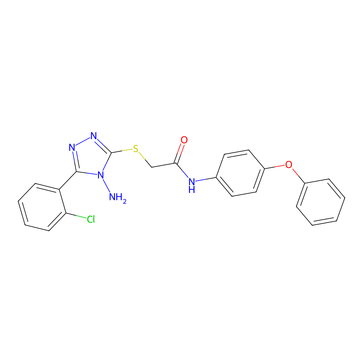 2-{[4-amino-5-(2-chlorophenyl)-4H-1,2,4-triazol-3-yl]sulfanyl}-N-(4-phenoxyphenyl)acetamide molecular structure, CAS 586984-73-8