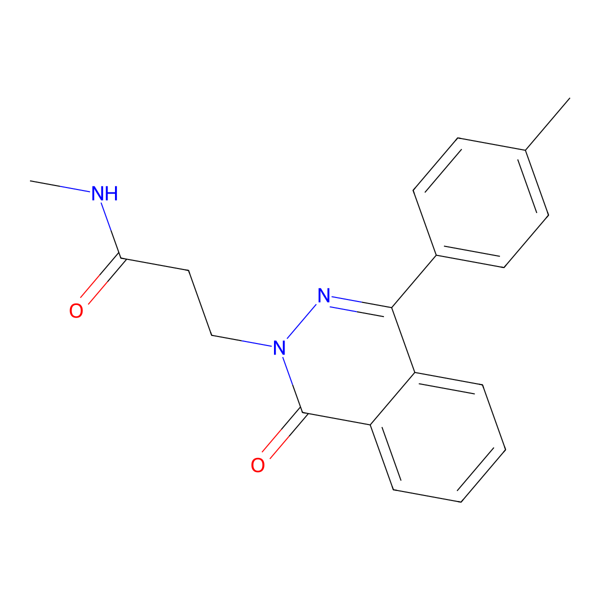 N-methyl-3-[4-(4-methylphenyl)-1-oxophthalazin-2-yl]propanamide molecular structure, CAS 586985-02-6