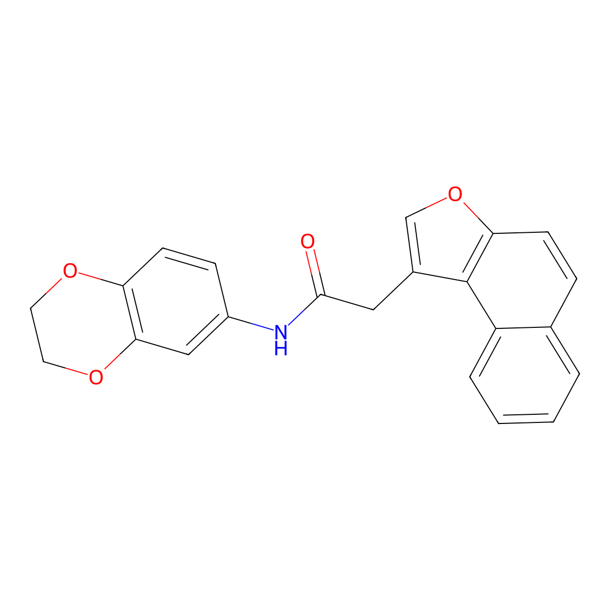 N-(2,3-dihydro-1,4-benzodioxin-6-yl)-2-(naphtho[2,1-b]furan-1-yl)acetamide molecular structure, CAS 586985-27-5