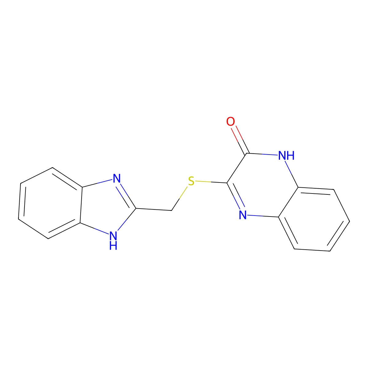 3-[(1H-Benzimidazol-2-ylmethyl)thio]-2(1H)-quinoxalinone molecular structure, CAS 586986-38-1