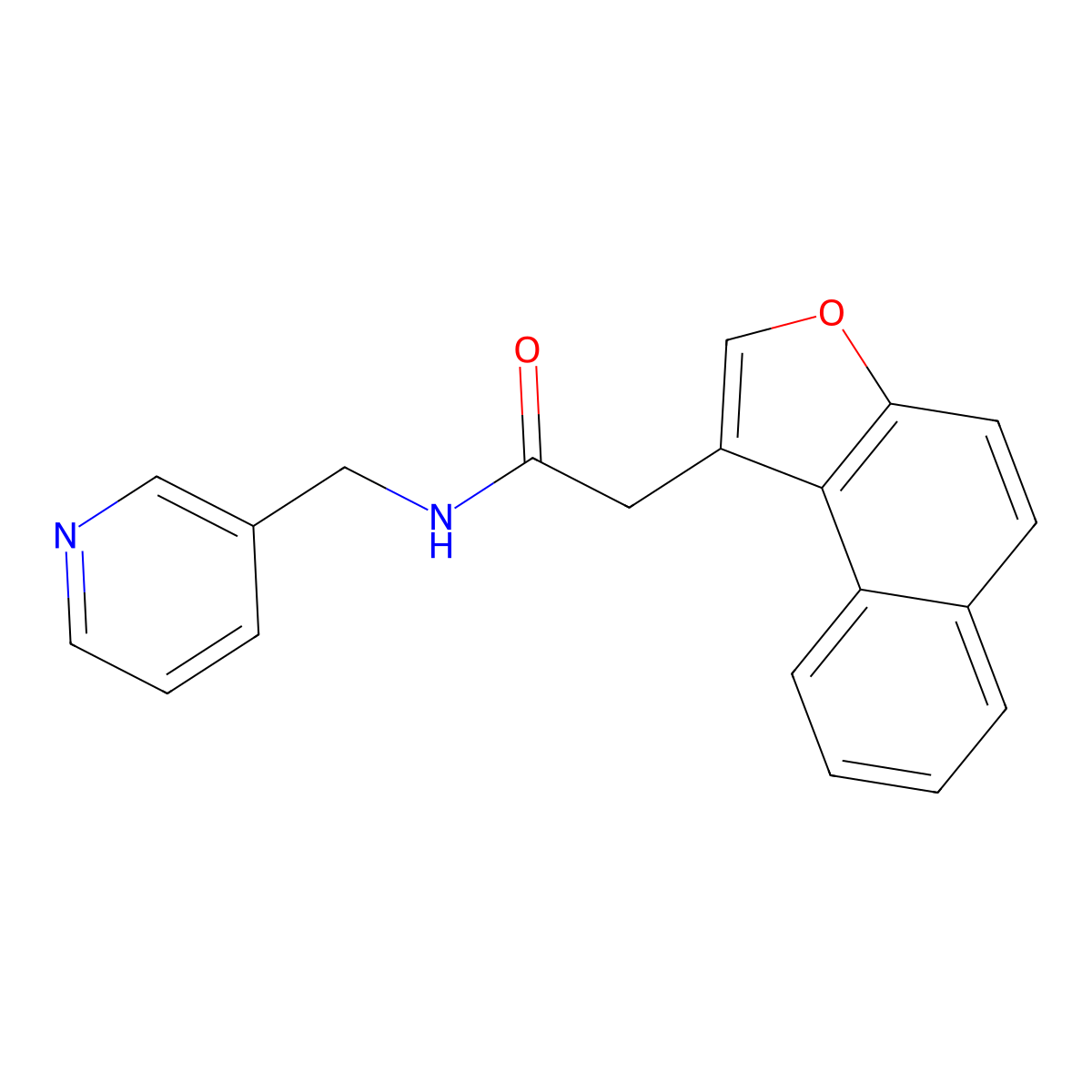 2-(naphtho[2,1-b]furan-1-yl)-N-(pyridin-3-ylmethyl)acetamide molecular structure, CAS 586986-54-1