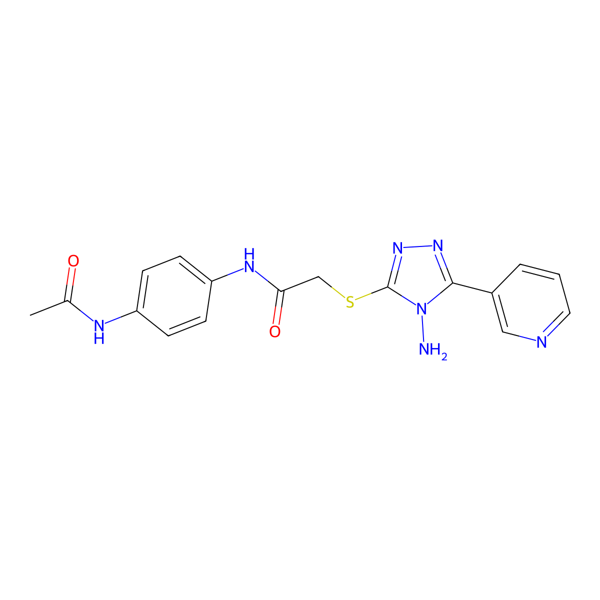 N-(4-acetamidophenyl)-2-[(4-amino-5-pyridin-3-yl-1,2,4-triazol-3-yl)sulfanyl]acetamide molecular structure, CAS 586986-65-4