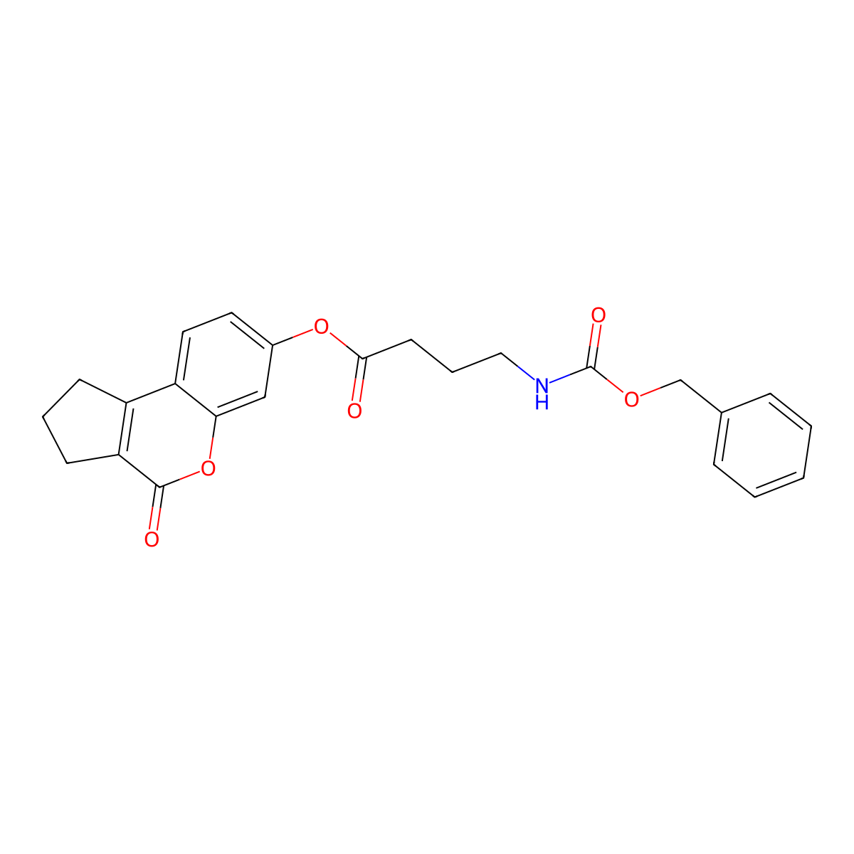 4-Oxo-1,2,3,4-tetrahydrocyclopenta[c]chromen-7-yl 4-{[(benzyloxy)carbonyl]amino}butanoate molecular structure, CAS 586987-98-6