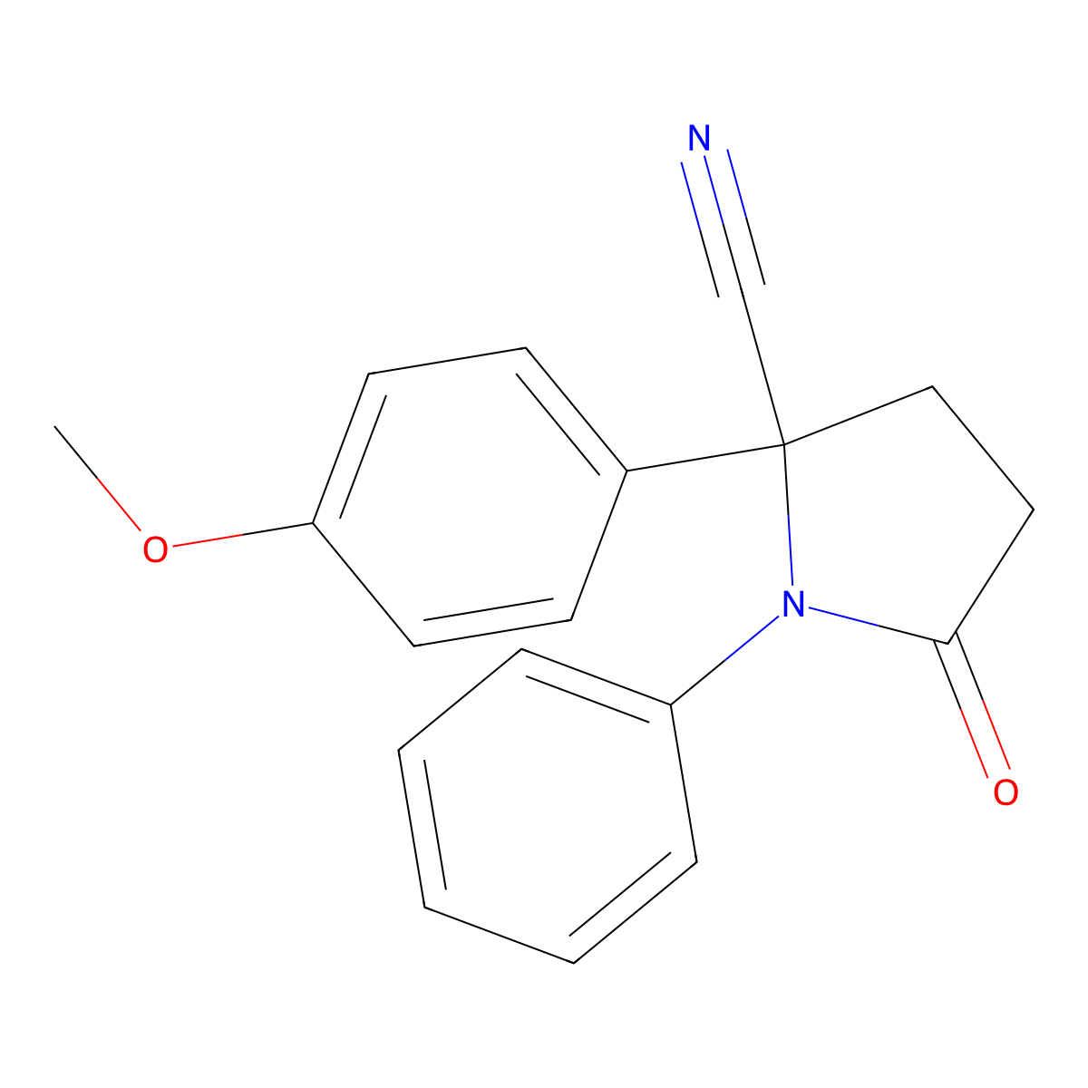2-(4-Methoxyphenyl)-5-oxo-1-phenylpyrrolidine-2-carbonitrile molecular structure, CAS 586989-11-9
