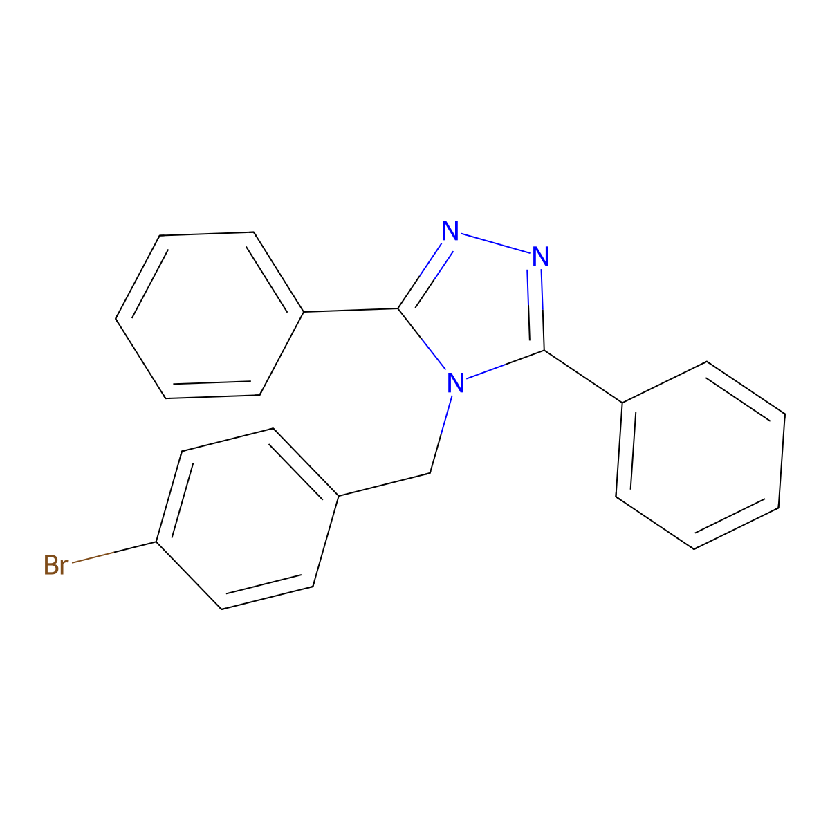 4-(4-bromobenzyl)-3,5-diphenyl-4H-1,2,4-triazole molecular structure, CAS 586989-31-3