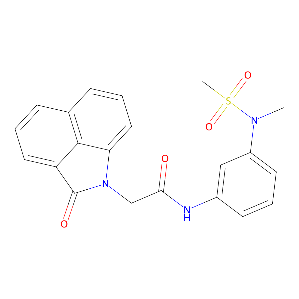 N-{3-[methyl(methylsulfonyl)amino]phenyl}-2-(2-oxobenzo[cd]indol-1(2H)-yl)acetamide molecular structure, CAS 586989-46-0