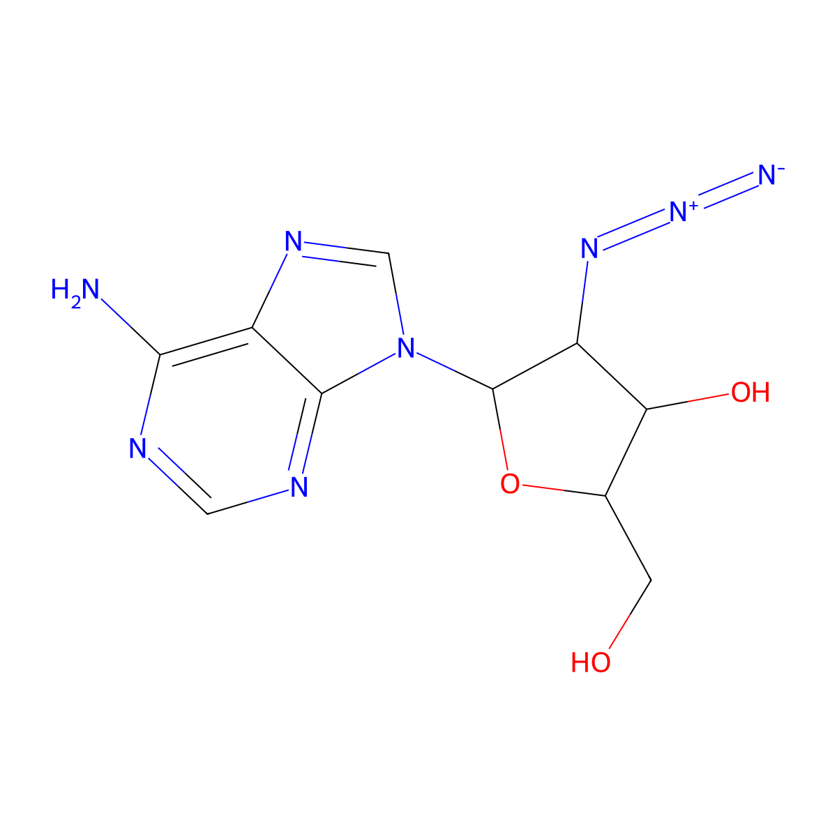 2'-Azido-2'-deoxyadenosine molecular structure, CAS 58699-61-9