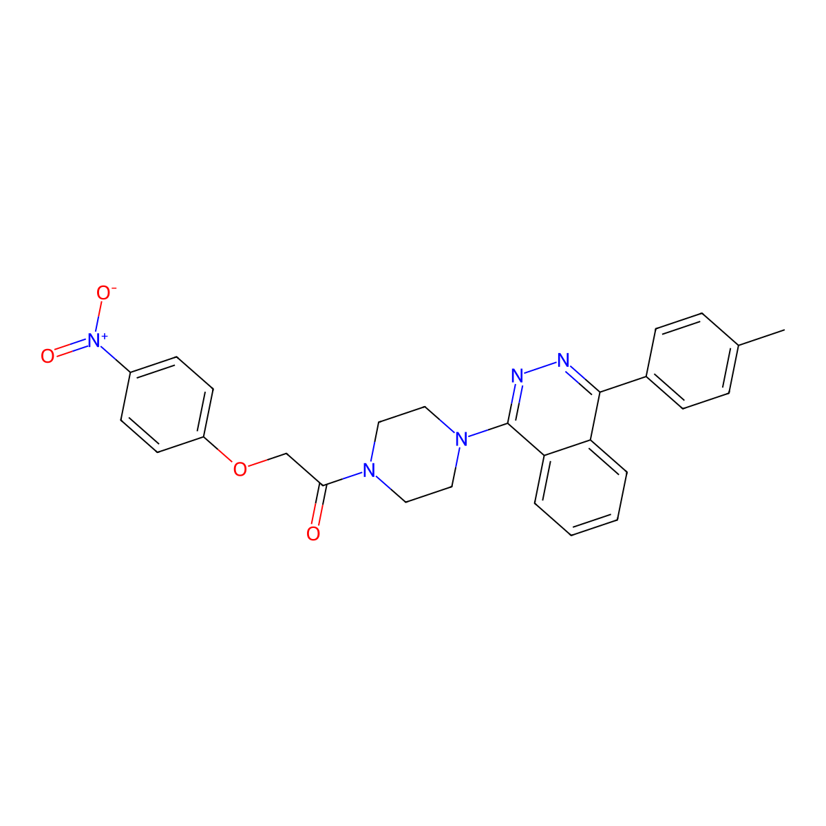 1-[4-[4-(4-Methylphenyl)phthalazin-1-yl]piperazin-1-yl]-2-(4-nitrophenoxy)ethanone molecular structure, CAS 586991-09-5