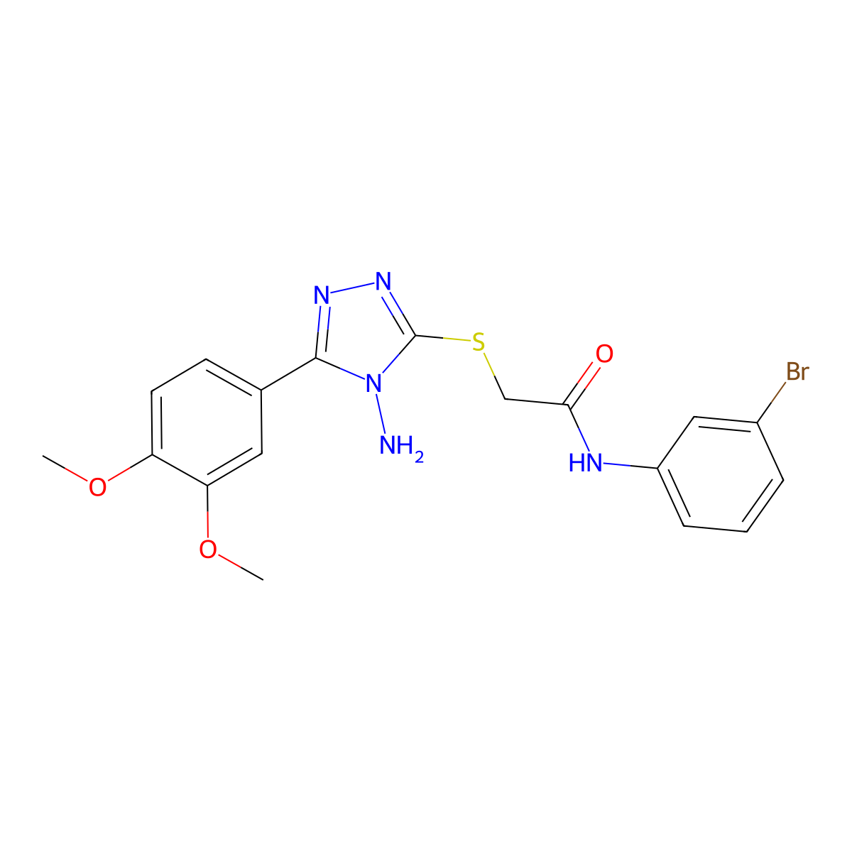 2-[4-amino-5-(3,4-dimethoxyphenyl)(1,2,4-triazol-3-ylthio)]-N-(3-bromophenyl)a cetamide molecular structure, CAS 586991-23-3