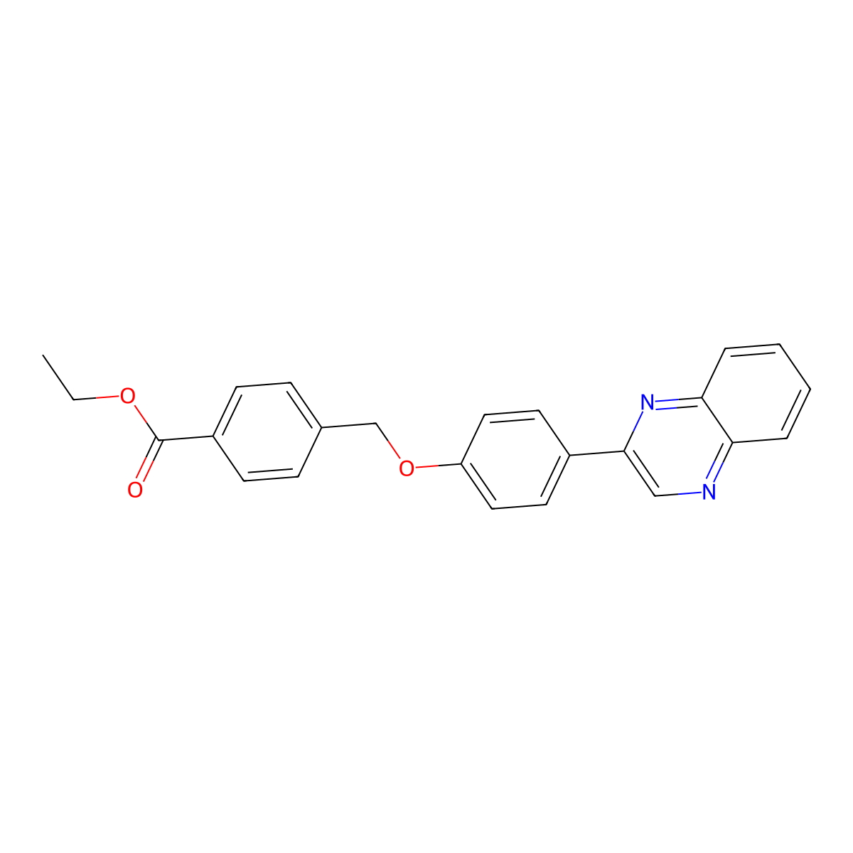 Ethyl 4-[(4-quinoxalin-2-ylphenoxy)methyl]benzoate molecular structure, CAS 586991-71-1