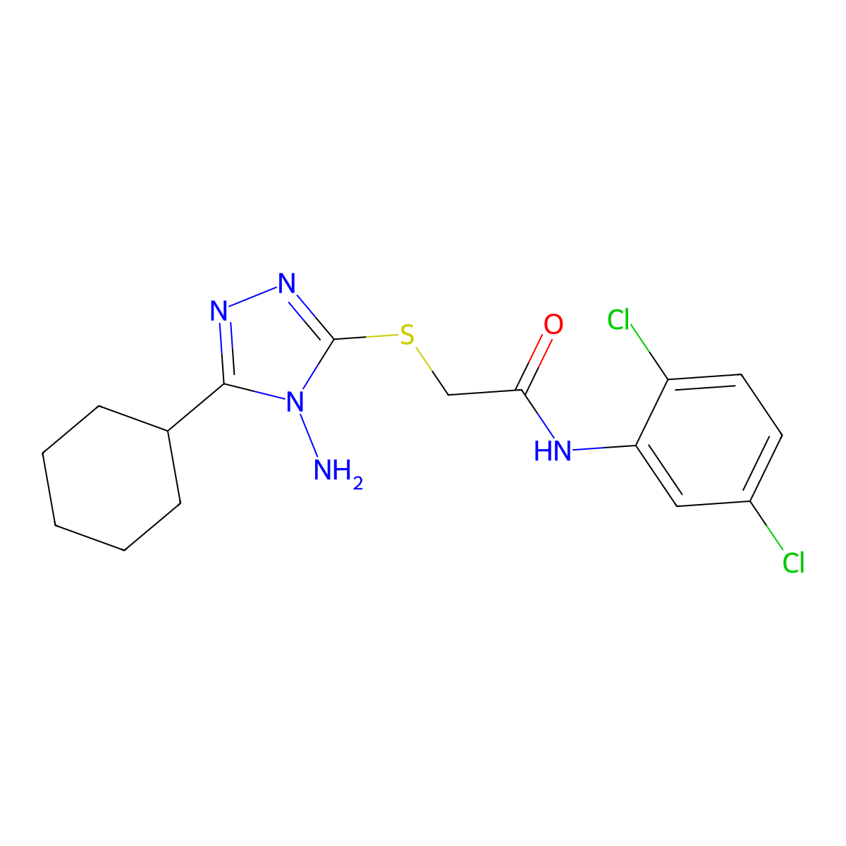 2-[(4-amino-5-cyclohexyl-4H-1,2,4-triazol-3-yl)sulfanyl]-N-(2,5-dichlorophenyl)acetamide molecular structure, CAS 586991-81-3