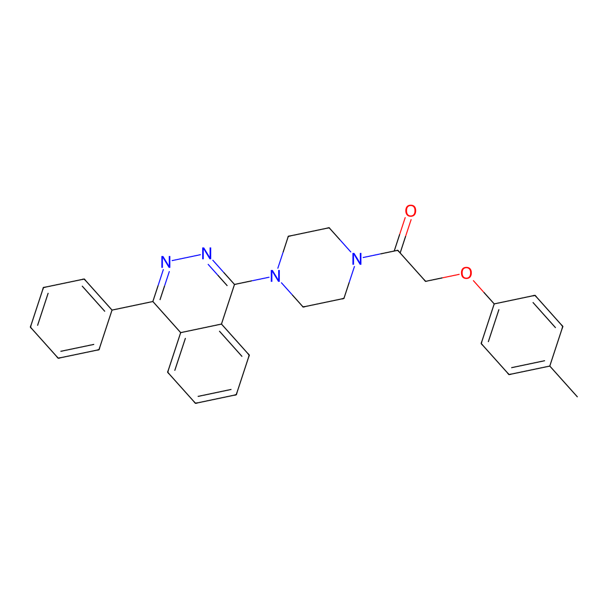 2-(4-Methylphenoxy)-1-[4-(4-phenylphthalazin-1-yl)piperazin-1-yl]ethanone molecular structure, CAS 586992-96-3