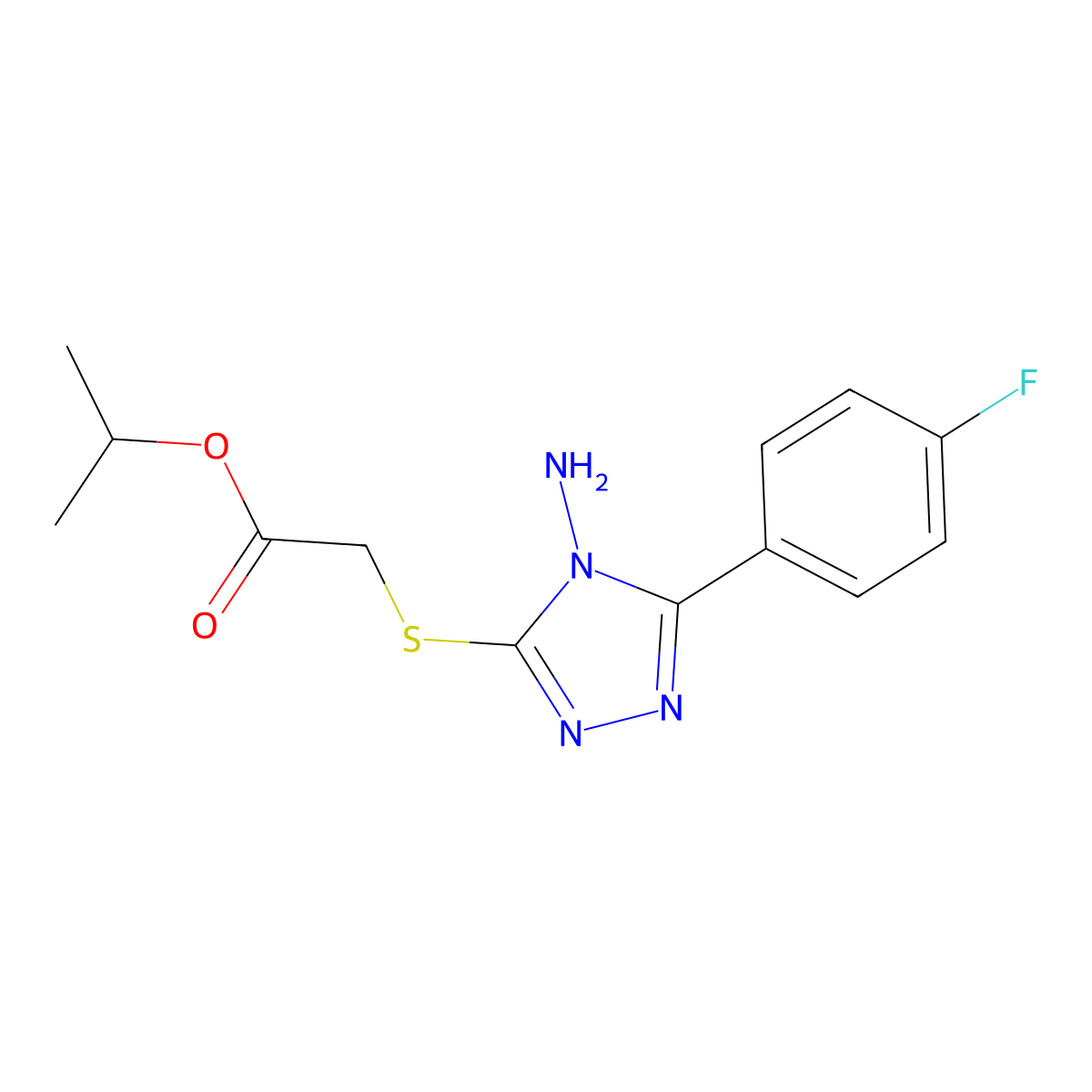Methylethyl 2-[4-amino-5-(4-fluorophenyl)-1,2,4-triazol-3-ylthio]acetate molecular structure, CAS 586993-57-9