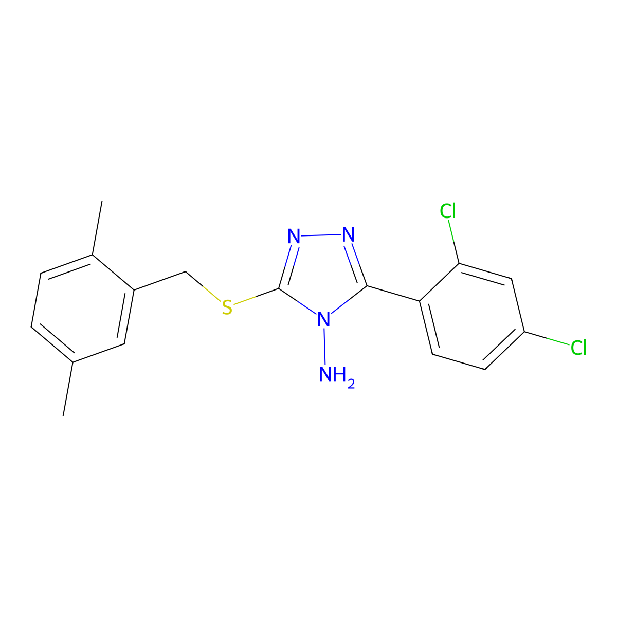 3-(2,4-dichlorophenyl)-5-[(2,5-dimethylbenzyl)sulfanyl]-4H-1,2,4-triazol-4-amine molecular structure, CAS 586996-30-7