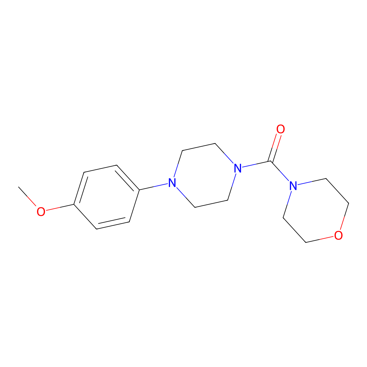 4-[4-(4-Methoxyphenyl)piperazine-1-carbonyl]morpholine molecular structure, CAS 586996-95-4