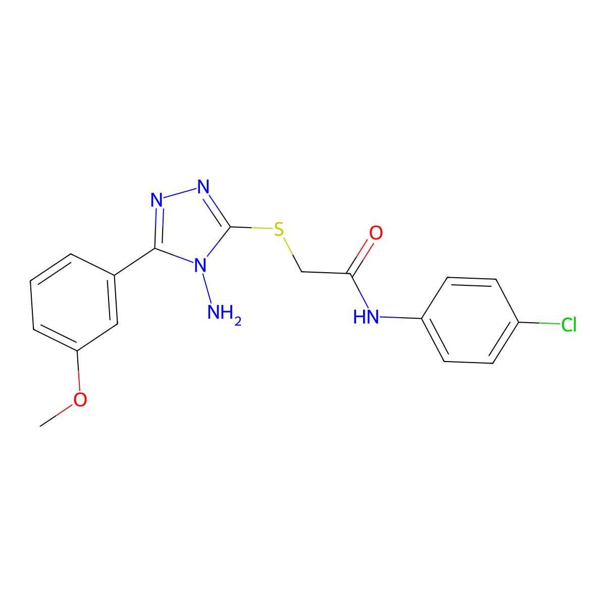 2-{[4-amino-5-(3-methoxyphenyl)-4H-1,2,4-triazol-3-yl]sulfanyl}-N-(4-chlorophenyl)acetamide molecular structure, CAS 586997-47-9
