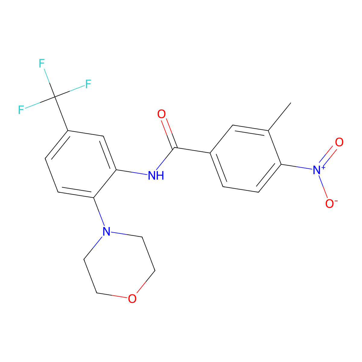 3-methyl-N-[2-morpholin-4-yl-5-(trifluoromethyl)phenyl]-4-nitrobenzamide molecular structure, CAS 586998-33-6