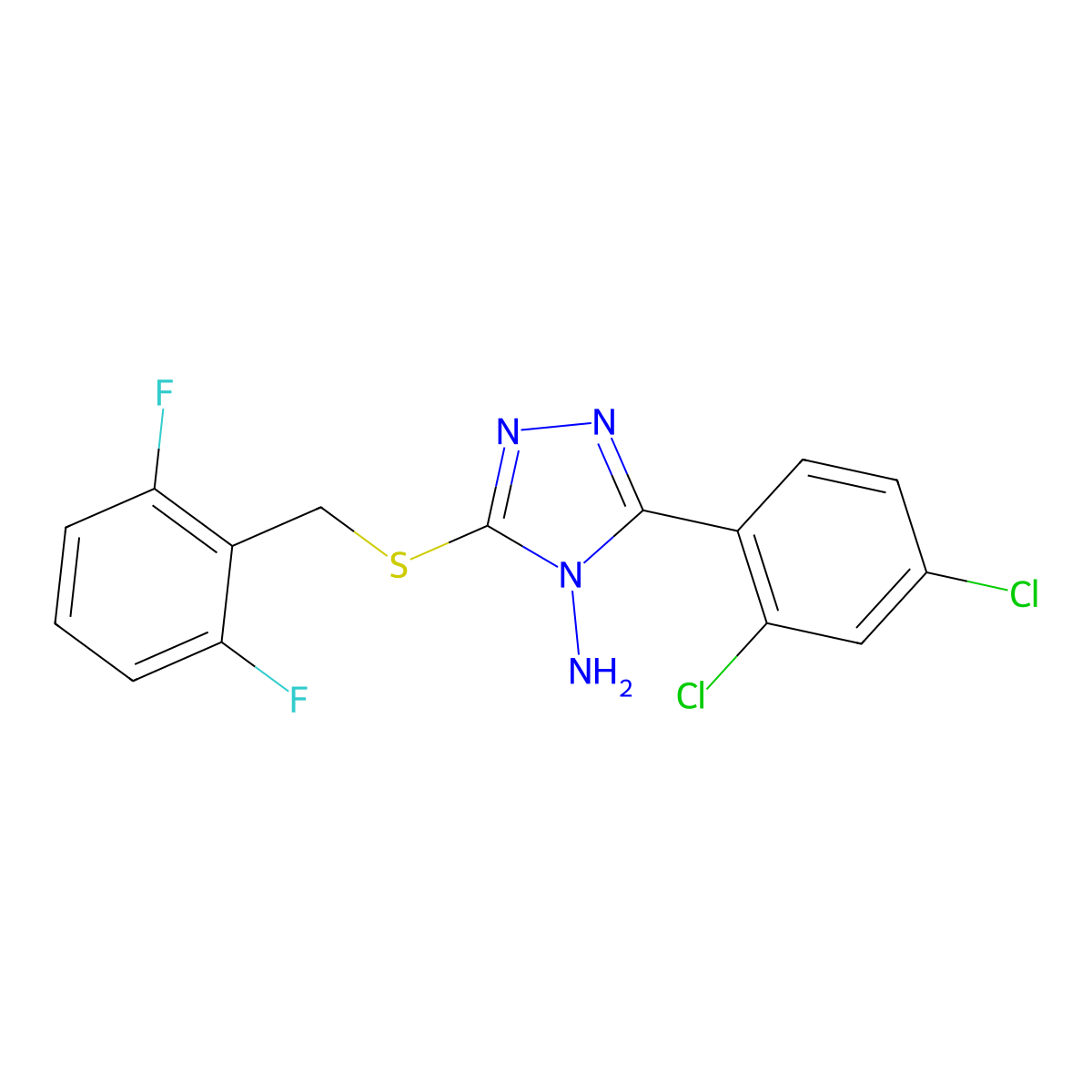 3-(2,4-Dichlorophenyl)-5-((2,6-difluorobenzyl)thio)-4H-1,2,4-triazol-4-ylamine molecular structure, CAS 586998-81-4