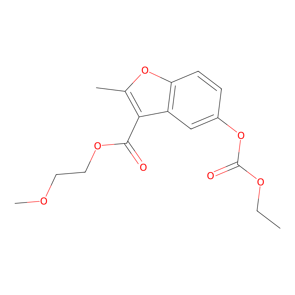 2-Methoxyethyl 5-[(ethoxycarbonyl)oxy]-2-methyl-1-benzofuran-3-carboxylate molecular structure, CAS 586998-85-8