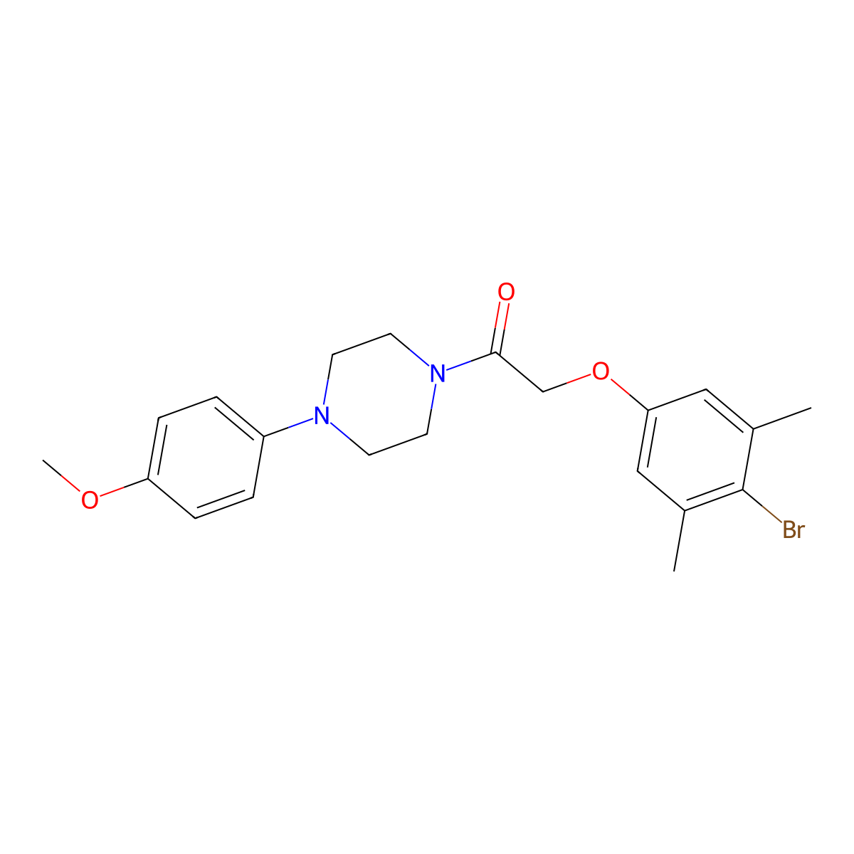 2-(4-Bromo-3,5-dimethylphenoxy)-1-[4-(4-methoxyphenyl)piperazin-1-yl]ethanone molecular structure, CAS 586999-15-7