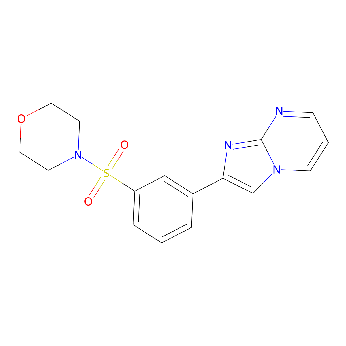 4-(3-Imidazo[1,2-a]pyrimidin-2-ylphenyl)sulfonylmorpholine molecular structure, CAS 586999-43-1