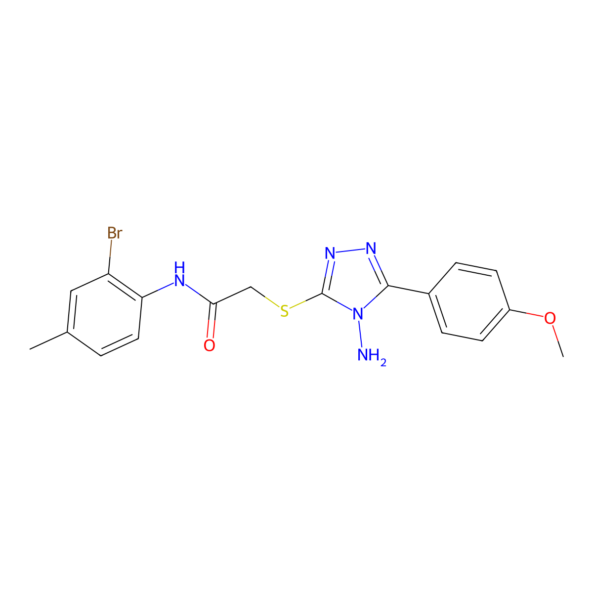 2-{[4-amino-5-(4-methoxyphenyl)-4H-1,2,4-triazol-3-yl]sulfanyl}-N-(2-bromo-4-methylphenyl)acetamide molecular structure, CAS 586999-73-7