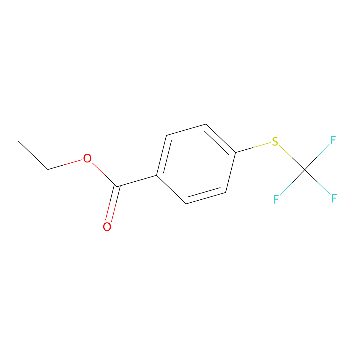 Benzoic acid, 4-[(trifluoromethyl)thio]-, ethyl ester molecular structure, CAS 587-19-9