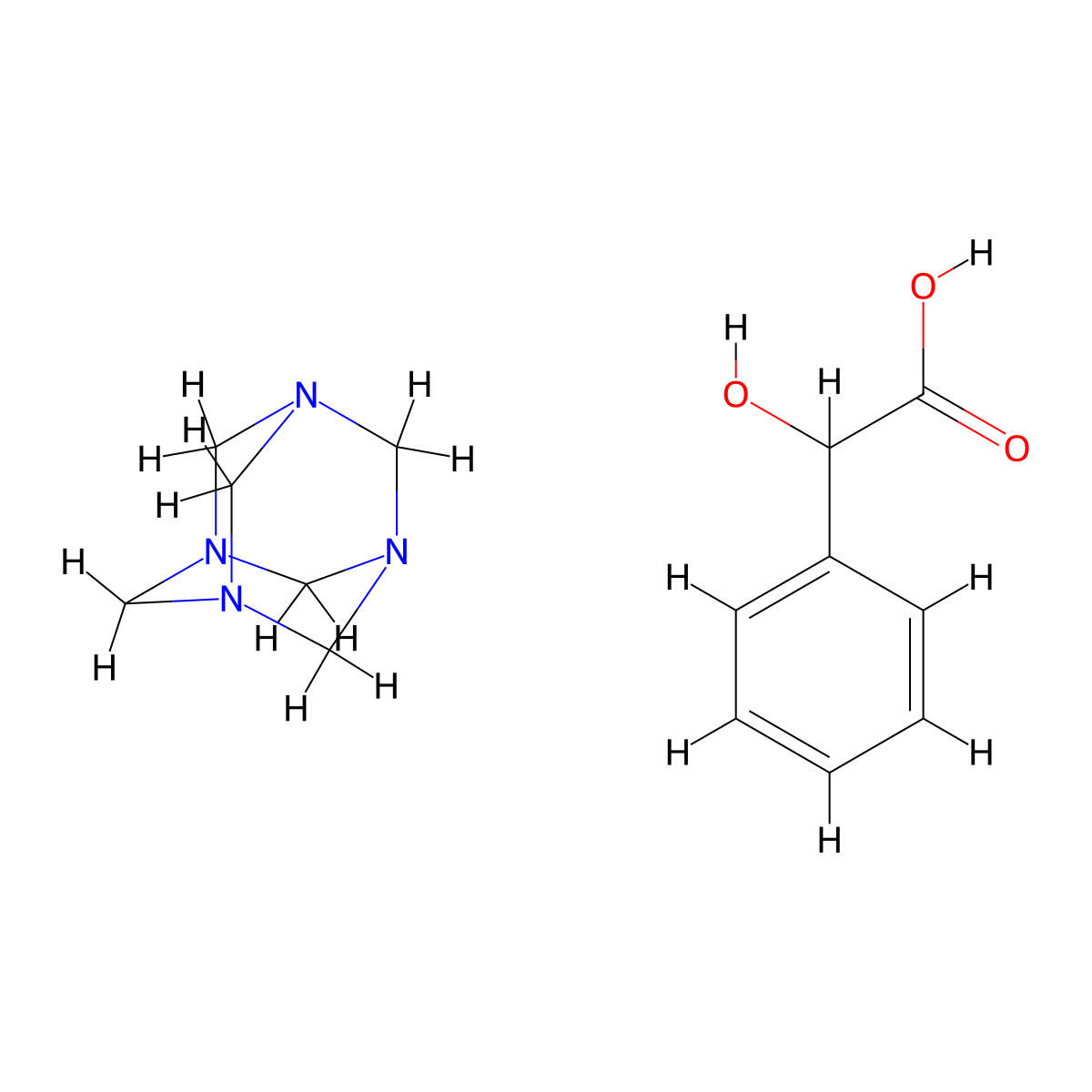 Methenamine Mandelate molecular structure, CAS 587-23-5