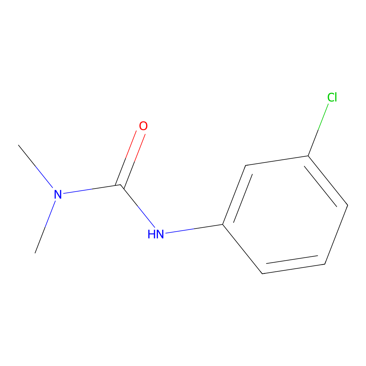 N'-(3-Chlorophenyl)-N,N-dimethylurea molecular structure, CAS 587-34-8