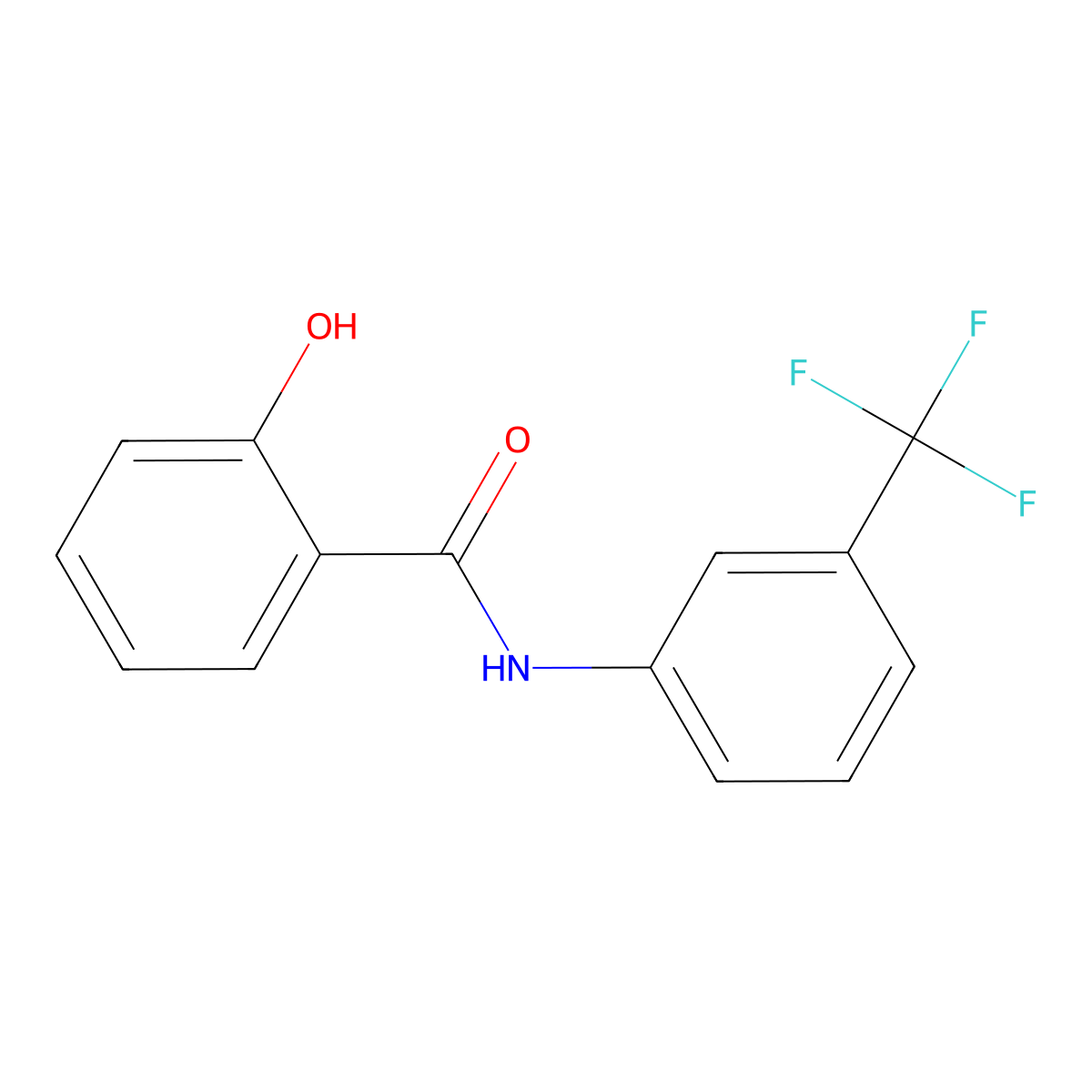 2-Hydroxy-N-(3-(trifluoromethyl)phenyl)benzamide molecular structure, CAS 587-49-5