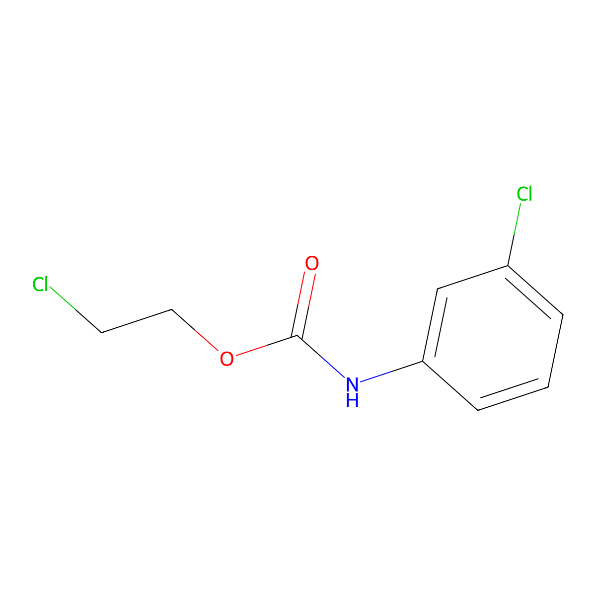 2-Chloroethyl n-(3-chlorophenyl)carbamate molecular structure, CAS 587-56-4