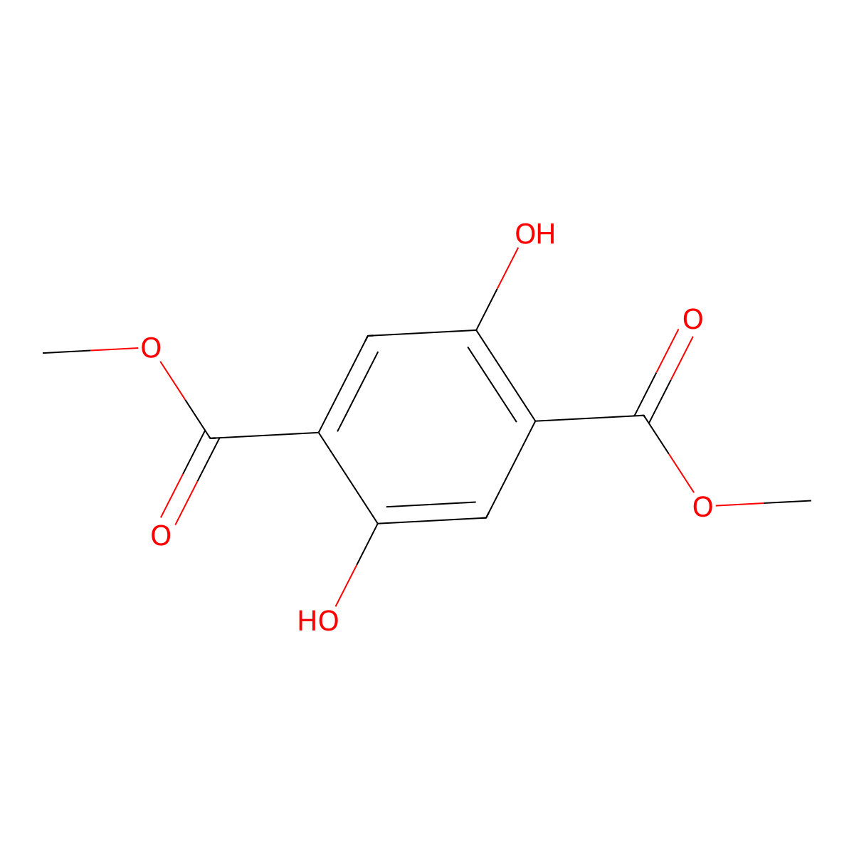 1,4-Benzenedicarboxylic acid, 2,5-dihydroxy-, 1,4-dimethyl ester molecular structure, CAS 5870-37-1