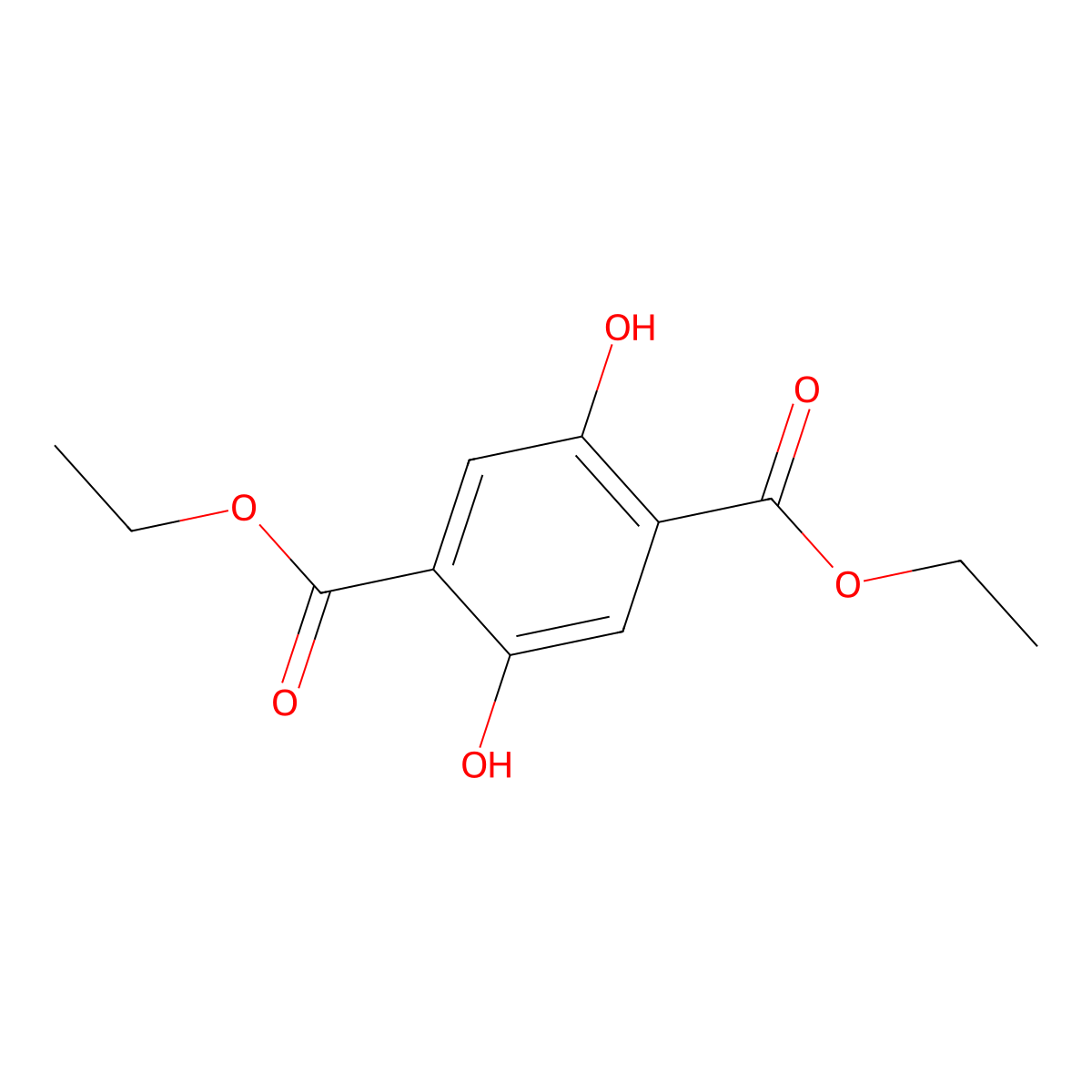 Diethyl 2,5-dihydroxyterephthalate molecular structure, CAS 5870-38-2