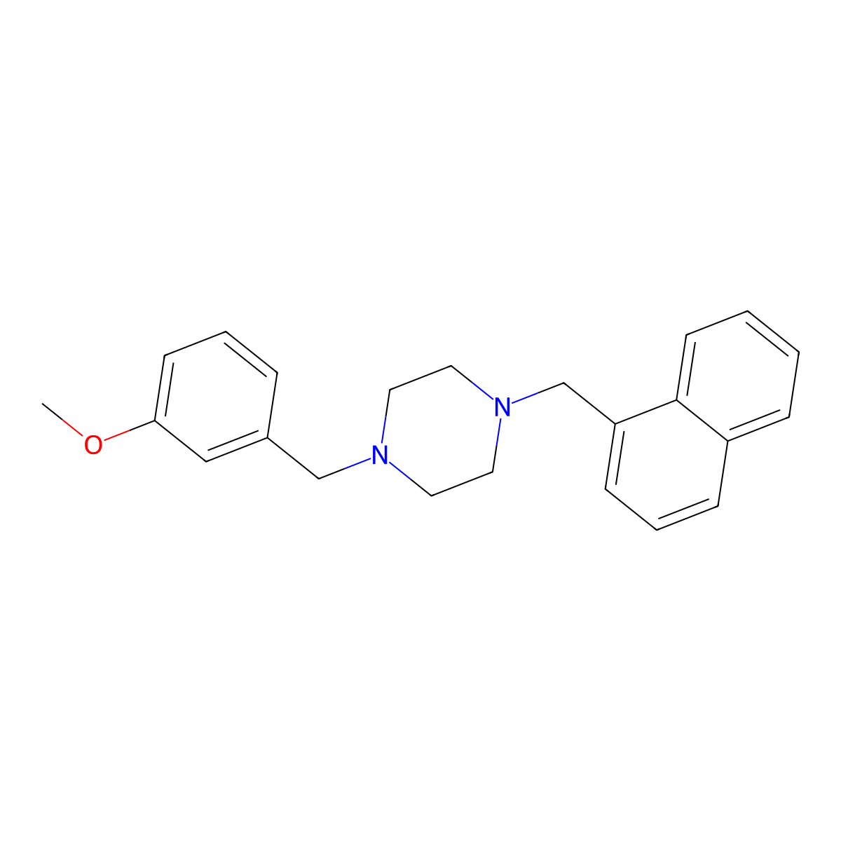 1-[(3-Methoxyphenyl)methyl]-4-(naphthalen-1-ylmethyl)piperazine molecular structure, CAS 5870-41-7