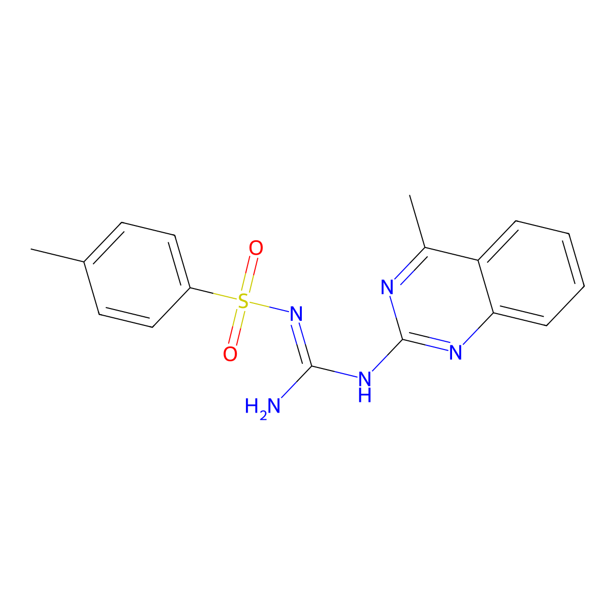2-(4-Methylphenyl)sulfonyl-1-(4-methylquinazolin-2-yl)guanidine molecular structure, CAS 5870-44-0