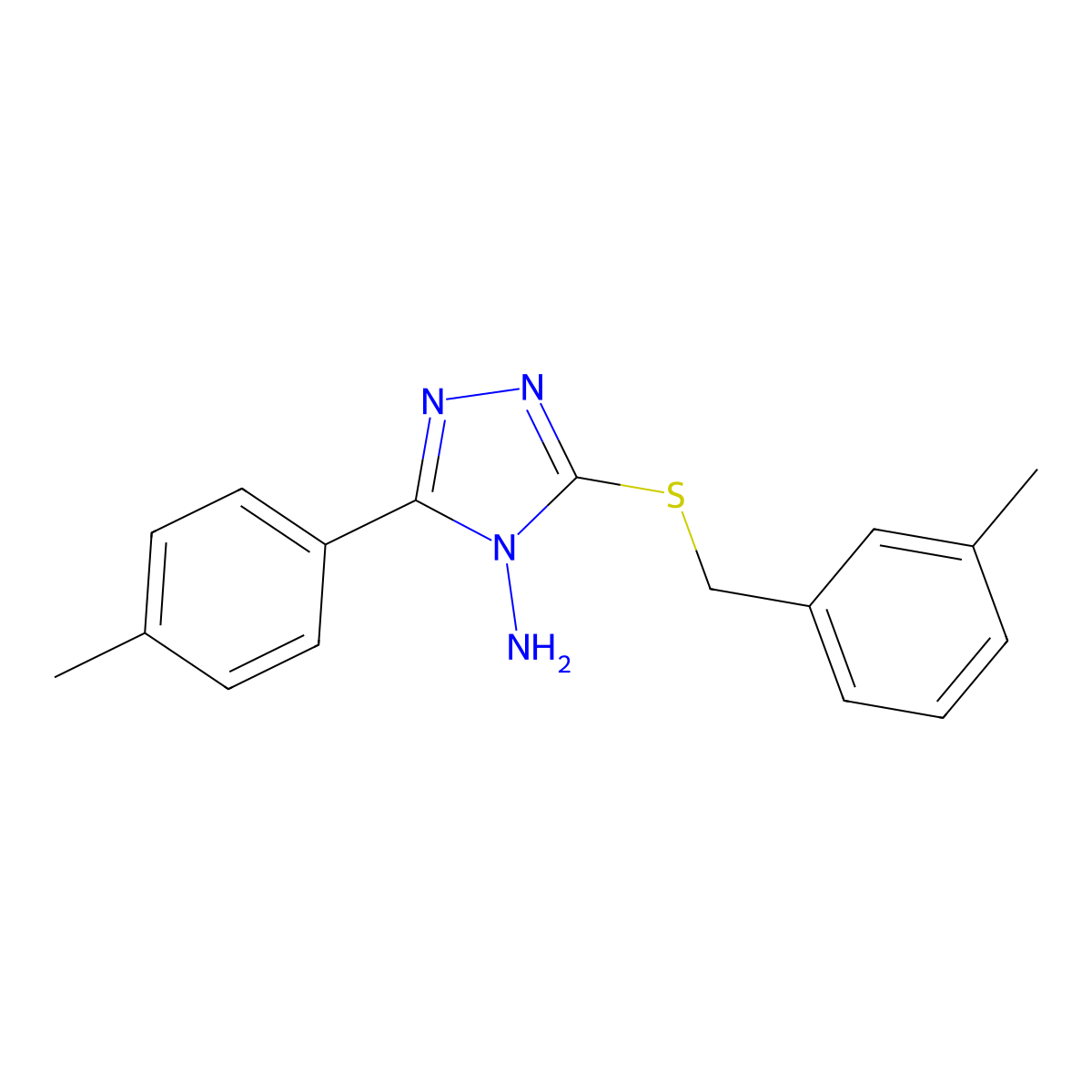 5-(4-Methylphenyl)-3-[(3-methylphenyl)methylthio]-1,2,4-triazole-4-ylamine molecular structure, CAS 587000-15-5