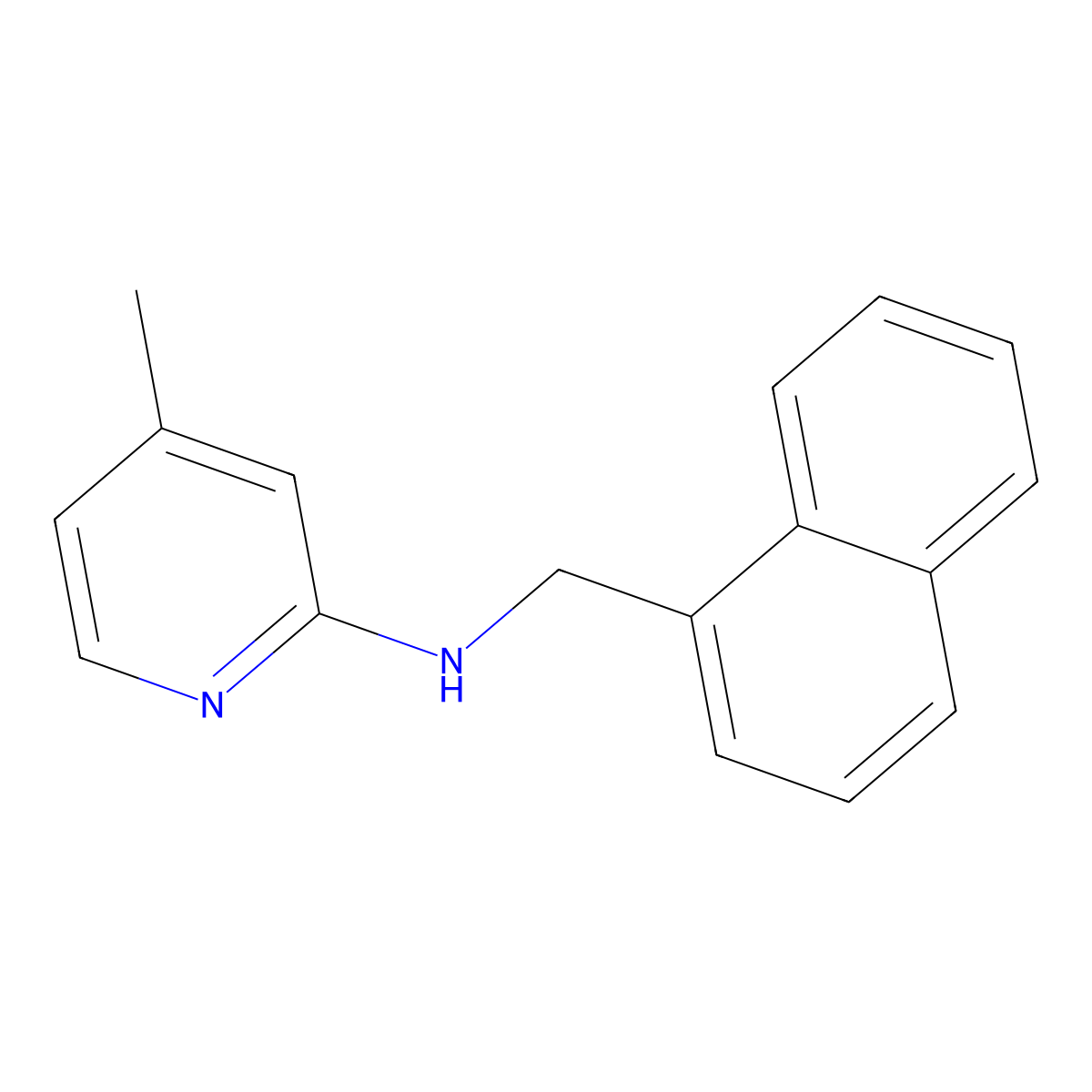 4-methyl-N-(naphthalen-1-ylmethyl)pyridin-2-amine molecular structure, CAS 587001-44-3