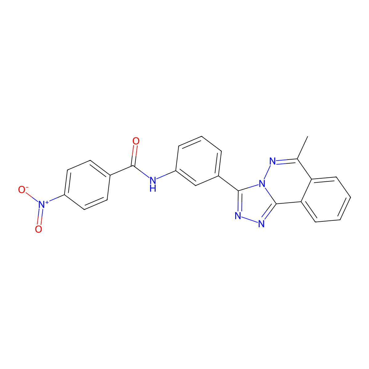 N-[3-(6-methyl-[1,2,4]triazolo[3,4-a]phthalazin-3-yl)phenyl]-4-nitrobenzamide molecular structure, CAS 587001-48-7