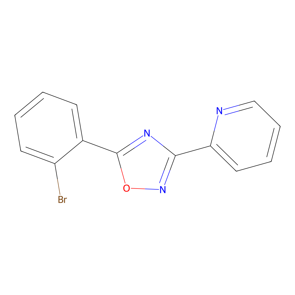 2-[5-(2-Bromophenyl)-1,2,4-oxadiazol-3-yl]pyridine molecular structure, CAS 587001-82-9