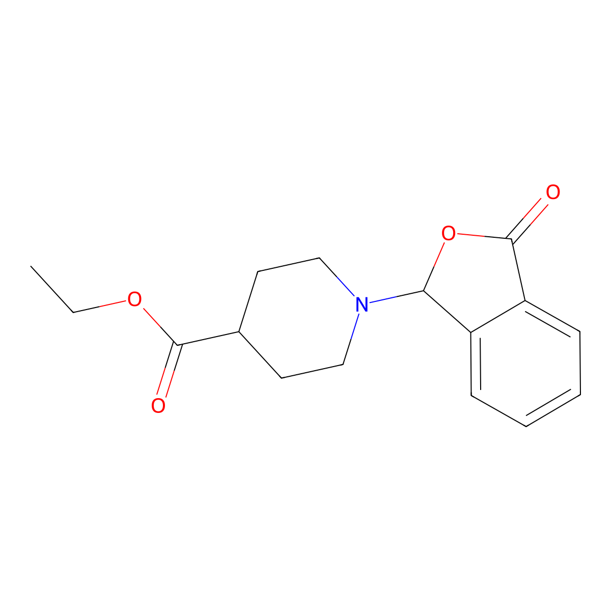 Ethyl 1-(3-oxo-1,3-dihydro-2-benzofuran-1-yl)piperidine-4-carboxylate molecular structure, CAS 587002-22-0