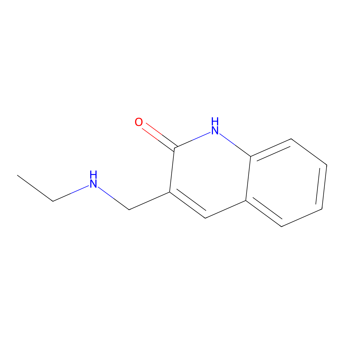 3-((Ethylamino)methyl)quinolin-2(1H)-one molecular structure, CAS 587002-86-6