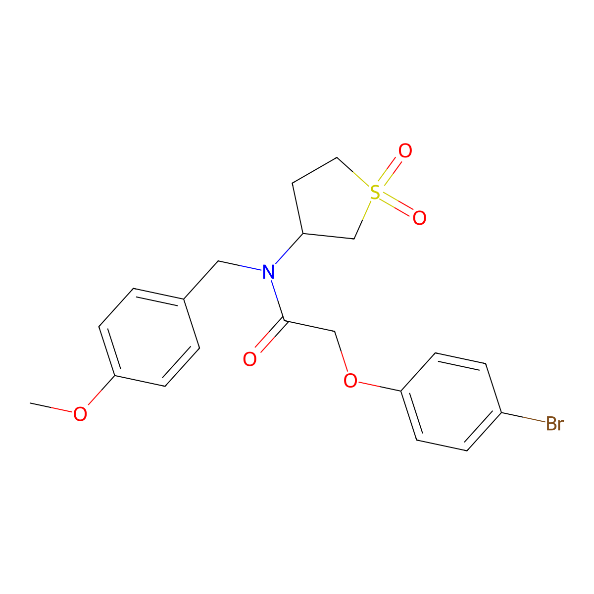 2-(4-bromophenoxy)-N-(1,1-dioxidotetrahydrothiophen-3-yl)-N-(4-methoxybenzyl)acetamide molecular structure, CAS 587003-75-6