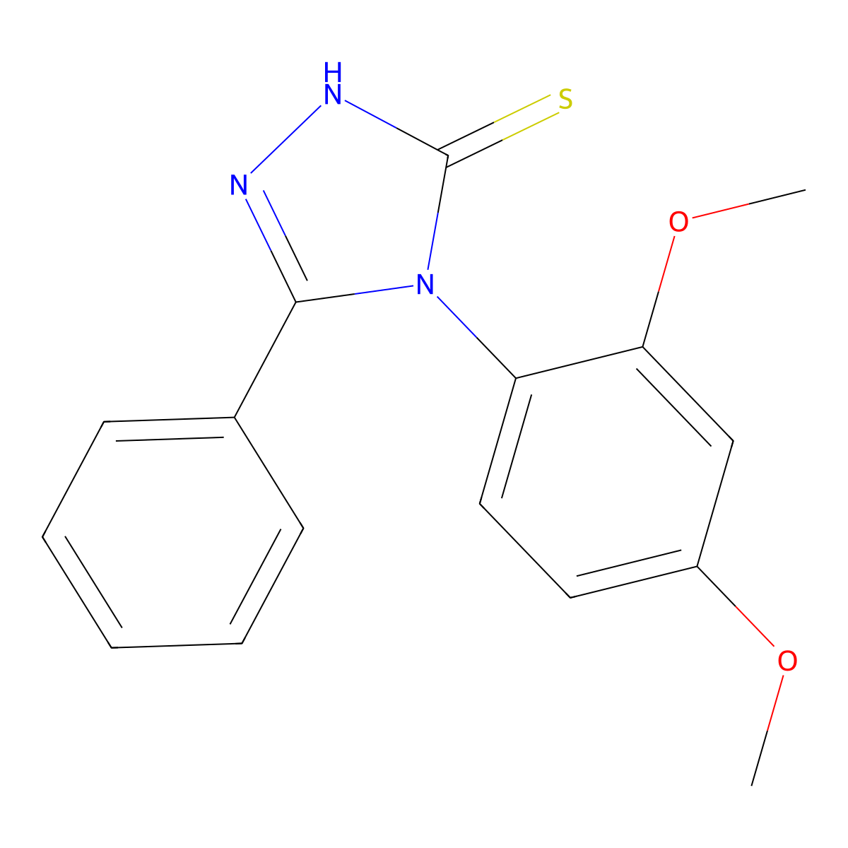 4-(2,4-dimethoxyphenyl)-5-phenyl-4H-1,2,4-triazole-3-thiol molecular structure, CAS 587004-29-3